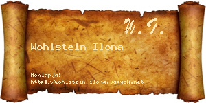 Wohlstein Ilona névjegykártya